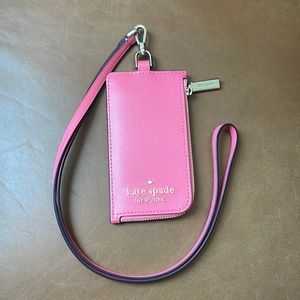 NWT - Kate Spade - Staci Card Case Lanyard in Pink